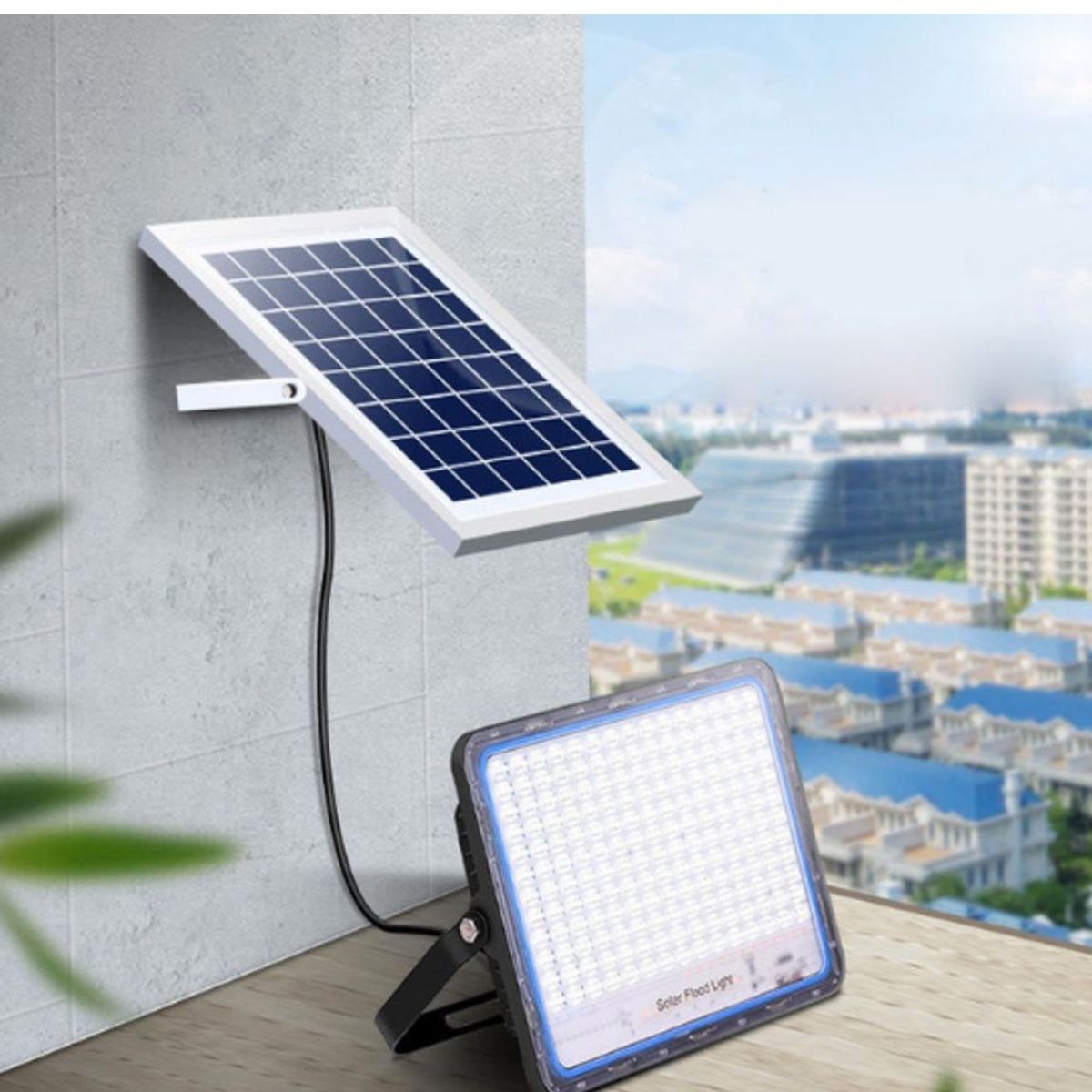 GENERICO - Proyector LED con Energía Solar Fotovoltaico y Control Remoto