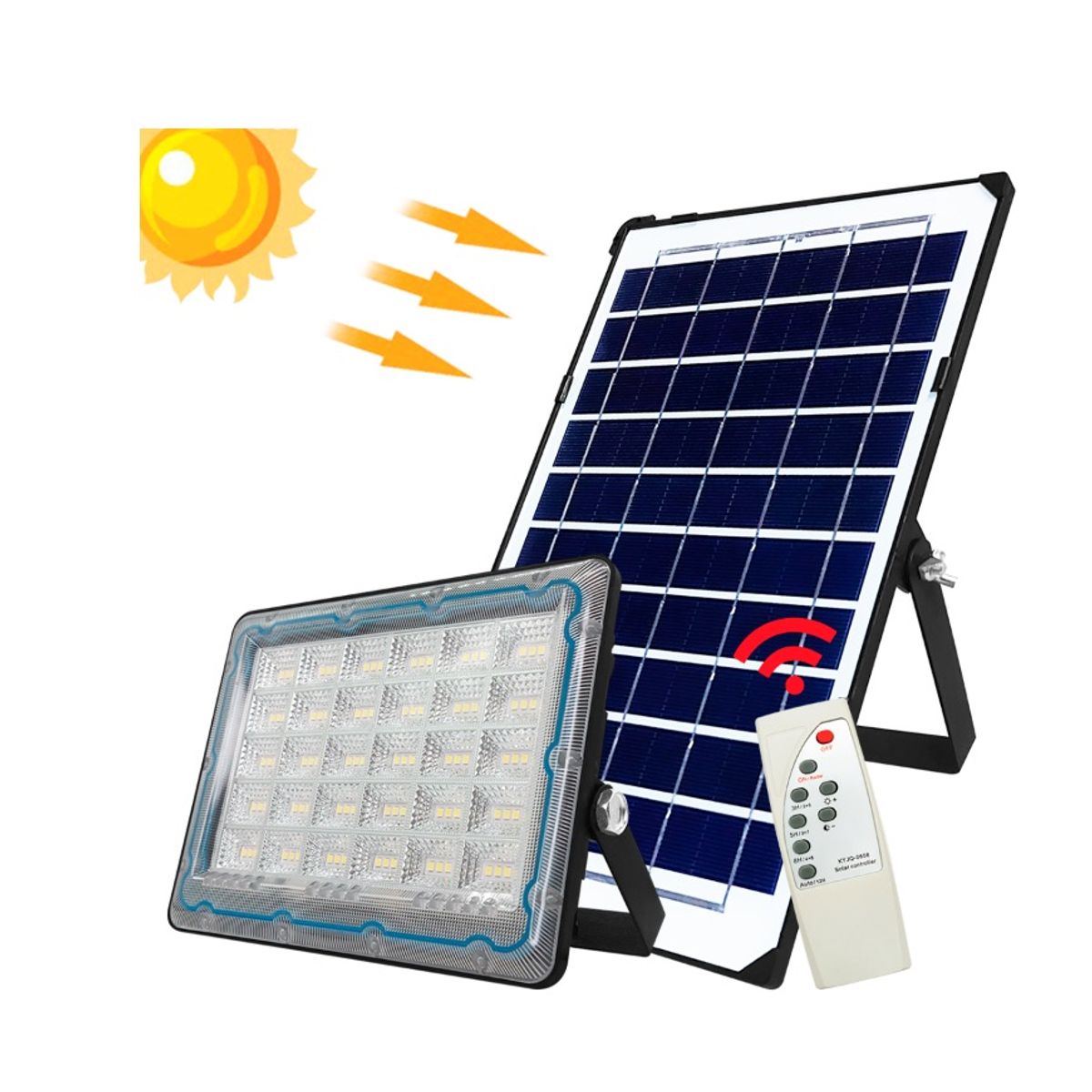 GENERICO - FOCO LED DE 100W IP66  PANEL SOLAR  CONTROL Pm