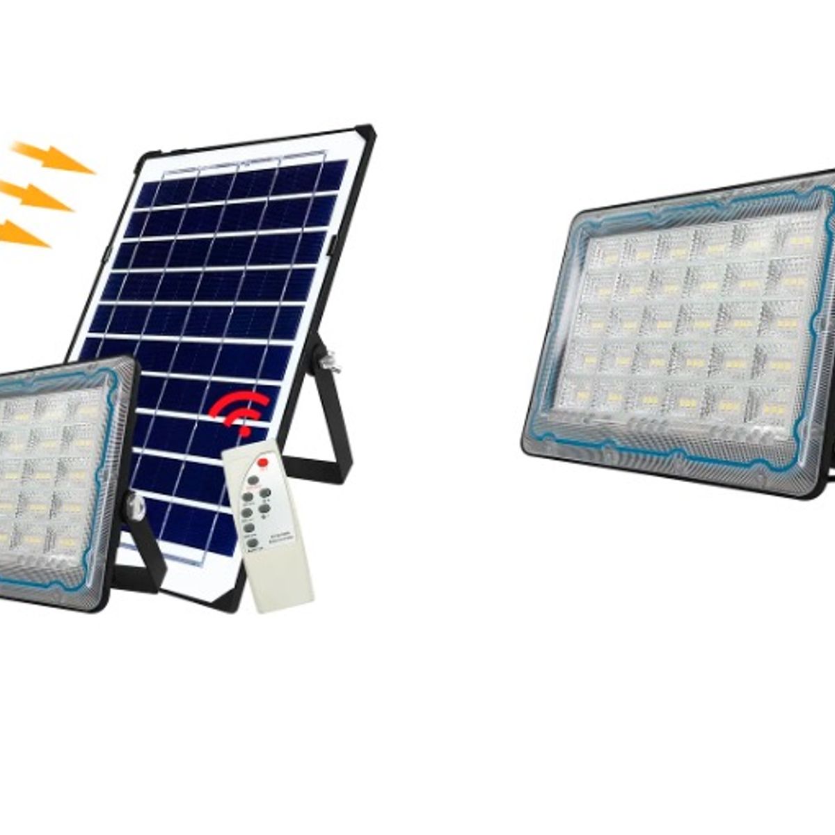 GENERICO - FOCO LED DE 100W IP66  PANEL SOLAR  CONTROL Pm