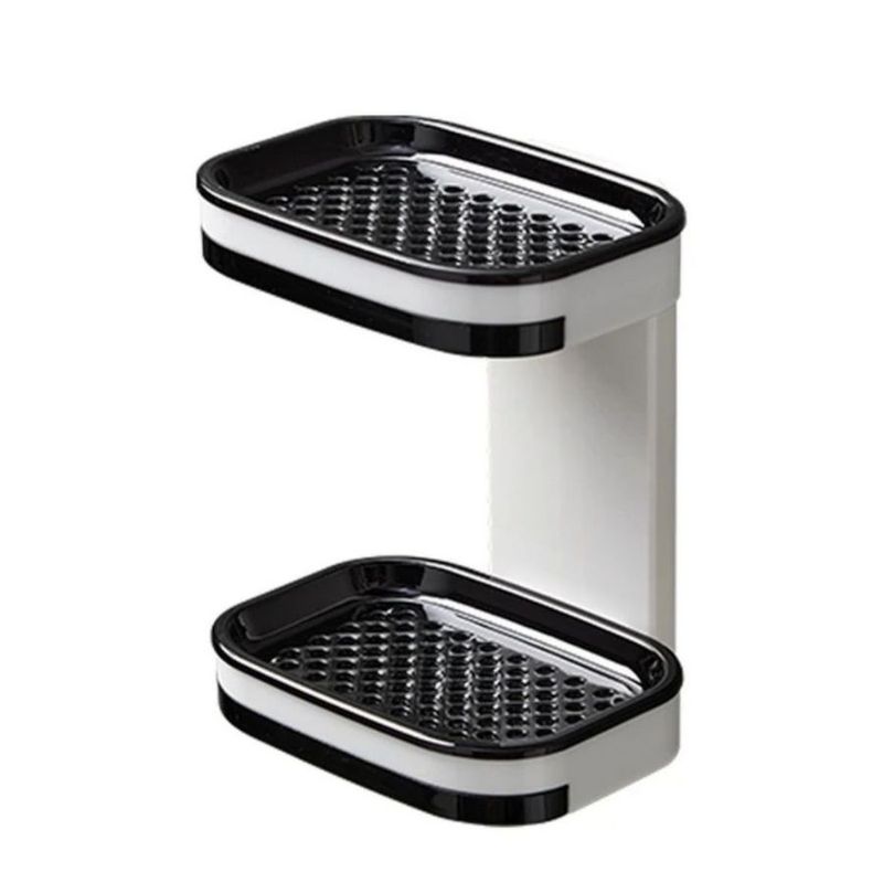 GENERICO - Soporte de Pared Porta Jabon Autoadhesivo Doble Organizador Baño