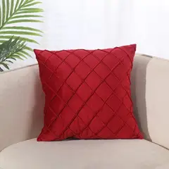 GENERICO - Funda De Cojin Decorativa Modelo Terciopelo Rombo Burdeo