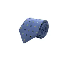 TOPWOLF - Corbata Seda Diseño Flor Celeste 8cm