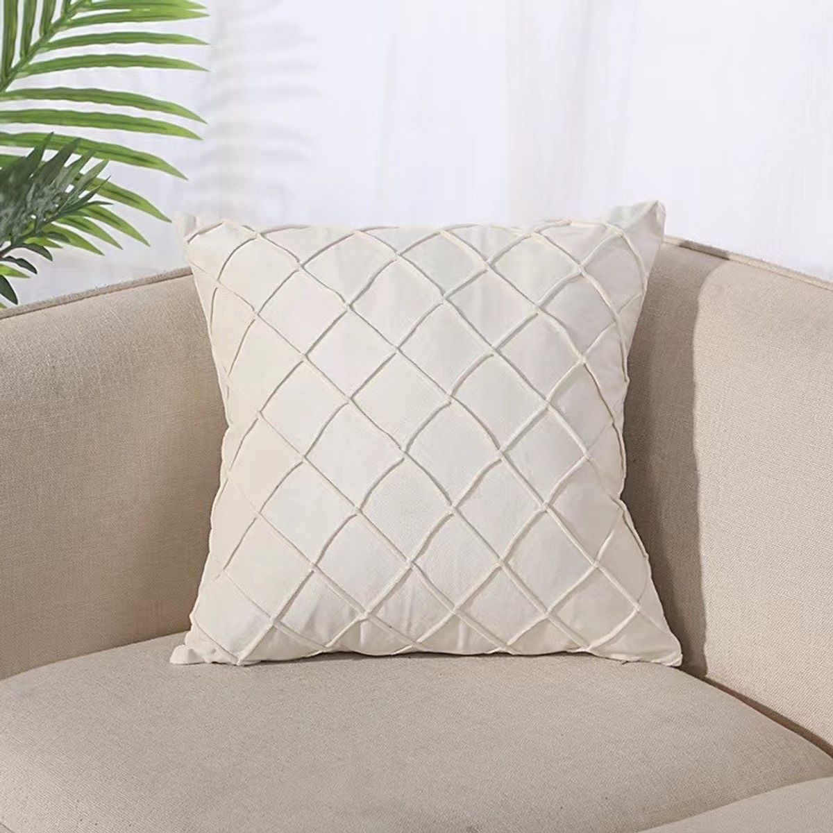 GENERICO - Funda De Cojin Decorativa Modelo Terciopelo Rombo Morado