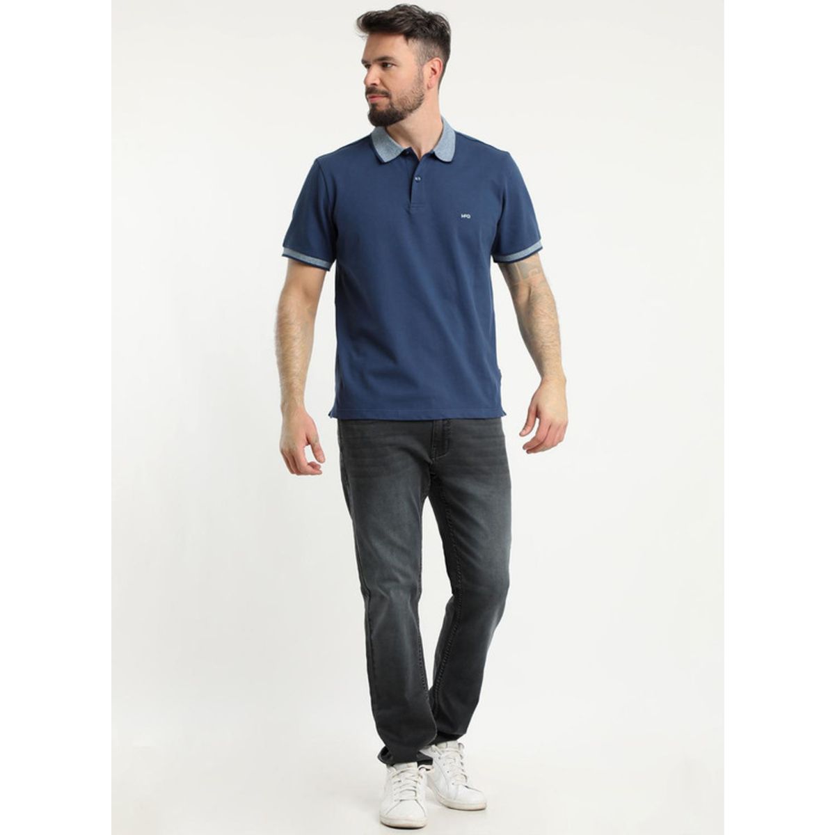 MCGREGOR - Polera Manga Corta Piqué Regular Fit Comfort Tech Azul Marino MCGREGOR