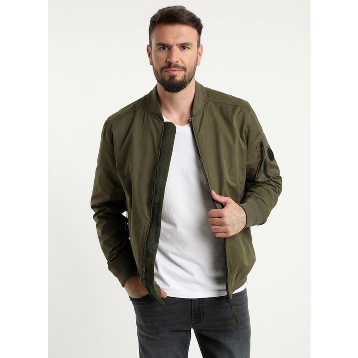 MCGREGOR - Chaqueta Nueva Bomber Oliva Oscuro MCGREGOR