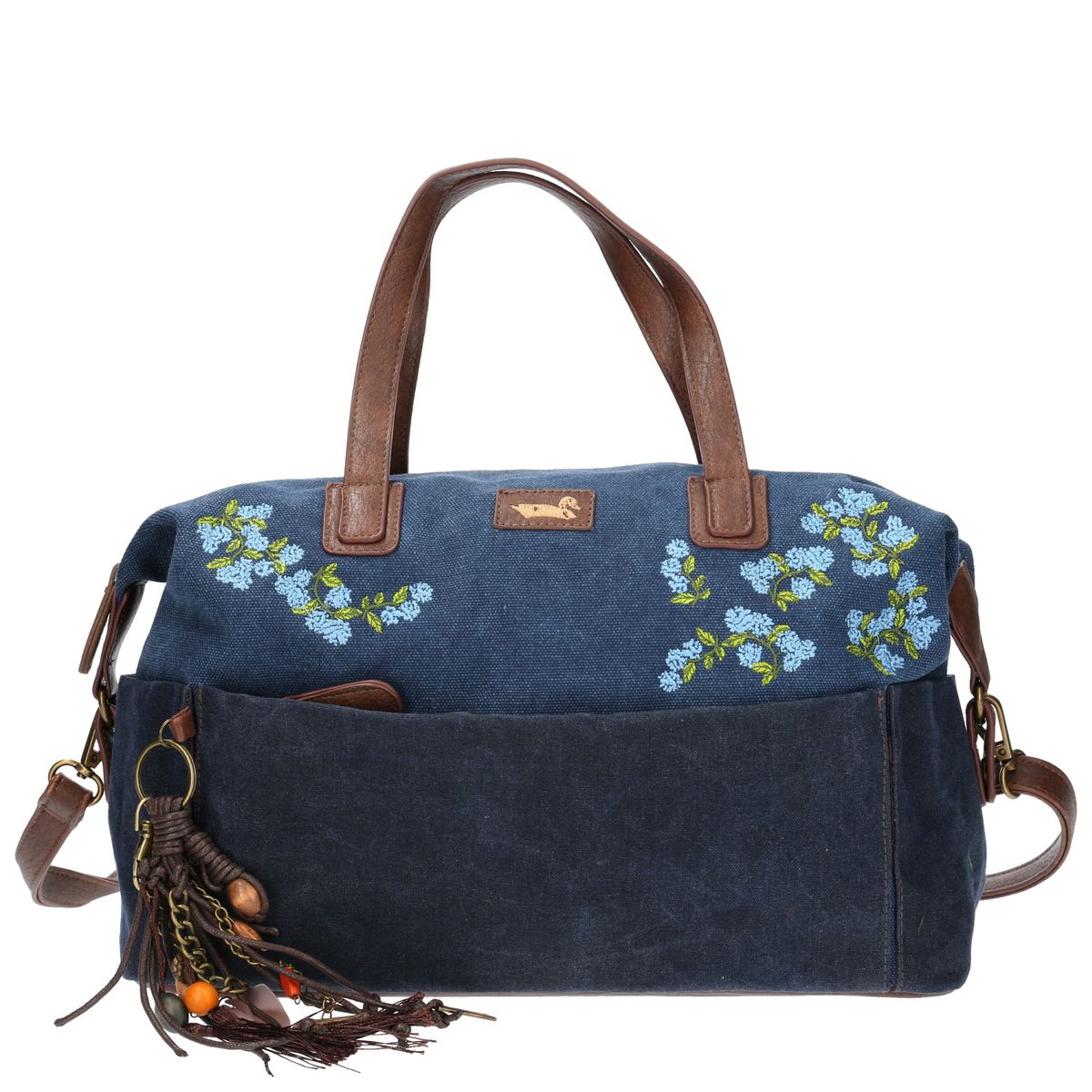 ROCKFORD - Cartera Textil Mujer Flower Bag Azul ROCKFORD