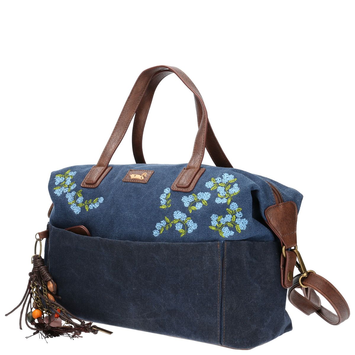 ROCKFORD - Cartera Textil Mujer Flower Bag Azul ROCKFORD