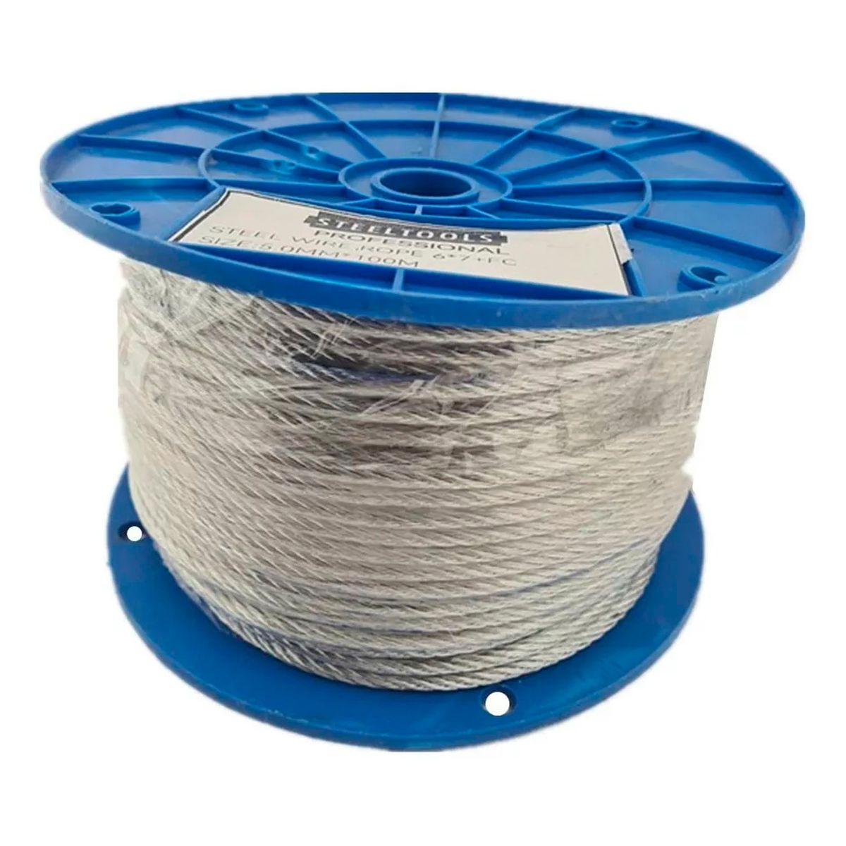GENERICO - Piola Cable De Acero 5.0 Mm Rollo 100 Metros Galvanizado
