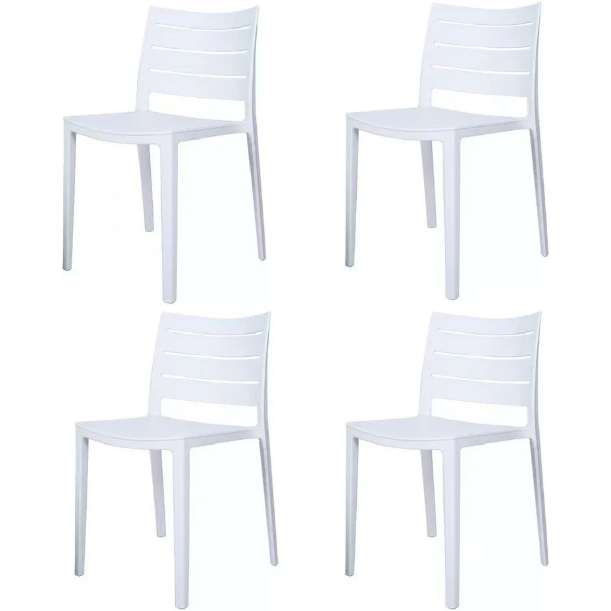 GENERICO - Silla plástica Charlotte blanca 4 unidades Bighouse