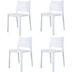 GENERICO - Silla plástica Charlotte blanca 4 unidades Bighouse
