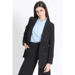 LIOLA - Blazer Clásico Cruzado Negro