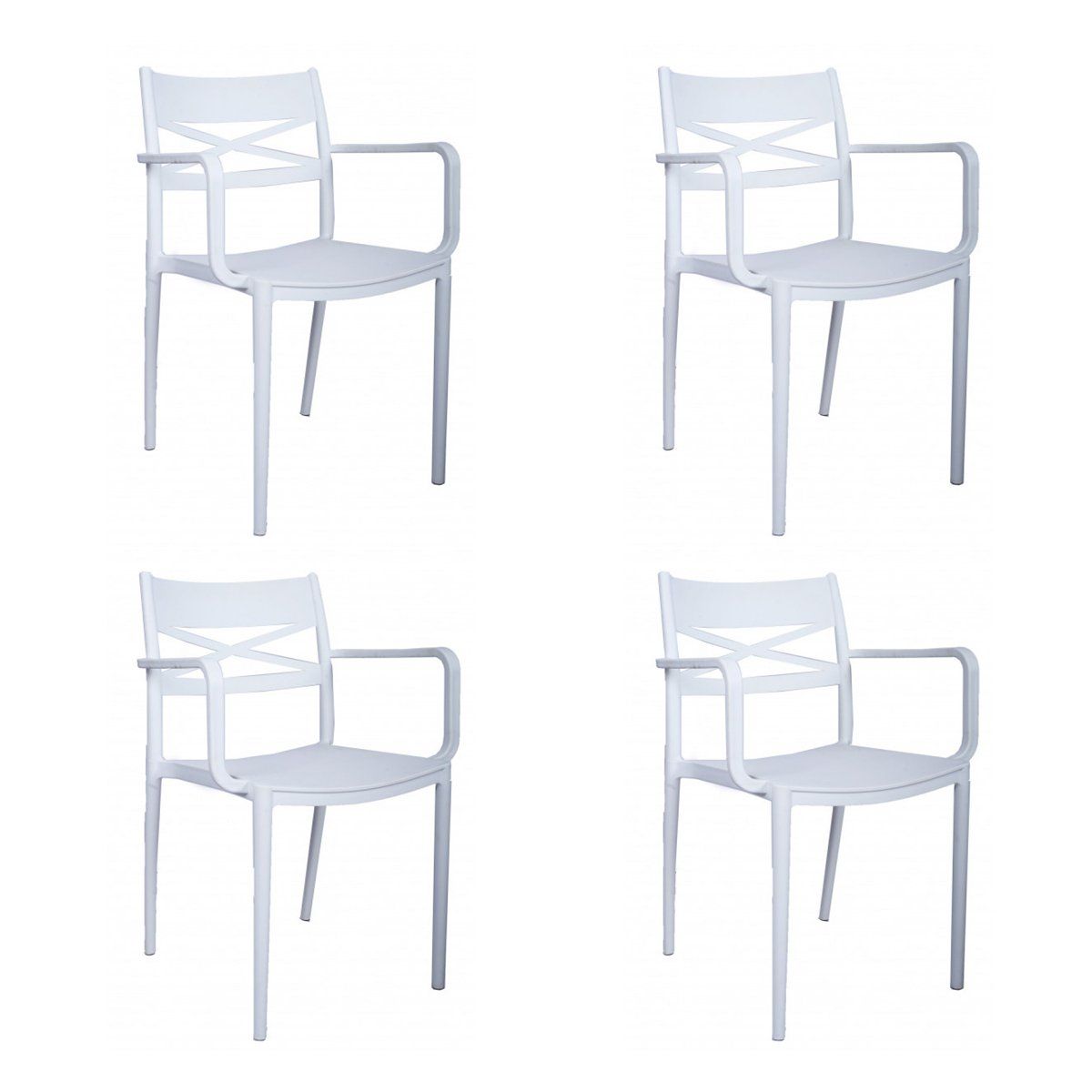 GENERICO - Silla plástica Jazmin Blanca 4 unidades Bighouse