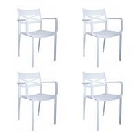Silla plástica Jazmin Blanca 4 unidades Bighouse