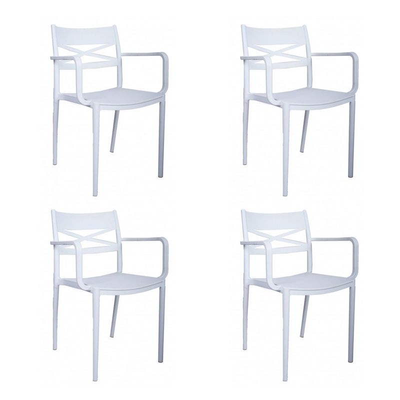 GENERICO - Silla plástica Jazmin Blanca 4 unidades Bighouse