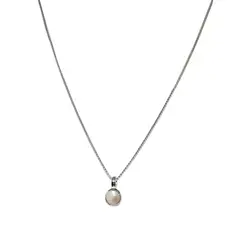 ANDREA COGGIOLA JOYAS - Collar Naisha Perla Plata Fina 925