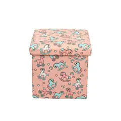 CRUSEC - Puff Silla Baul Organizador Estampado Colores 38cmX38cm Rosa