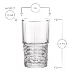 BORMIOLI - Set 4 Vasos Tallados para Coctecl 405 ML Bartenders