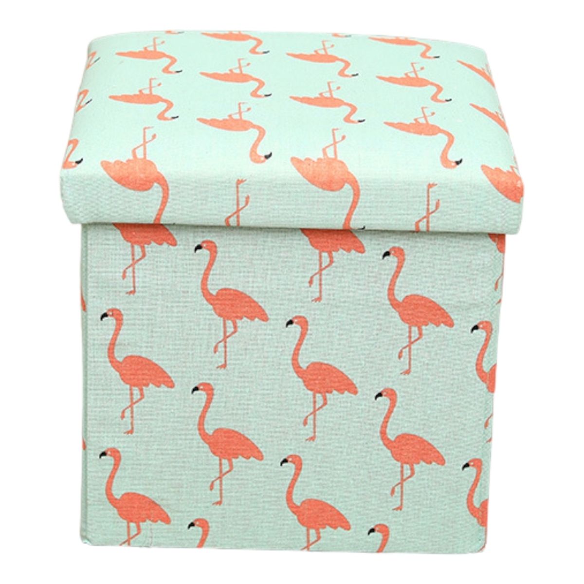 CRUSEC - Puff Silla Baul Organizador Estampado Colores 38cm X 38cm Celeste