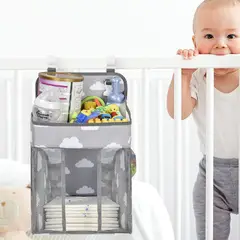 GENERICO - Organizador De Pañales Colgante Para Cuna O Coche Gris
