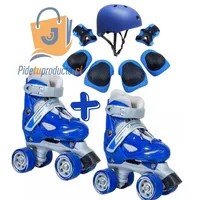 Patines Roller Niño Más Protectores Y Casco Talla M 33 al 36