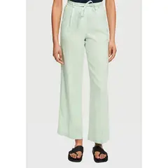 ESPRIT - Pantalón Lino Mujer Corte Ancho