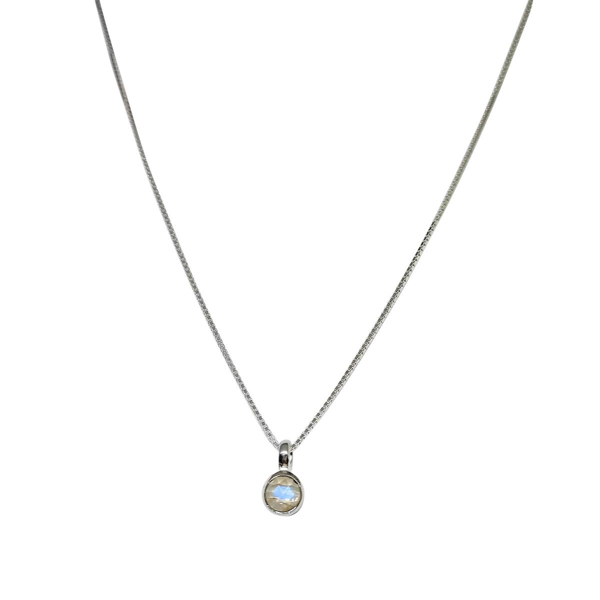 ANDREA COGGIOLA JOYAS - Collar Naisha Piedra Luna Plata Fina 925