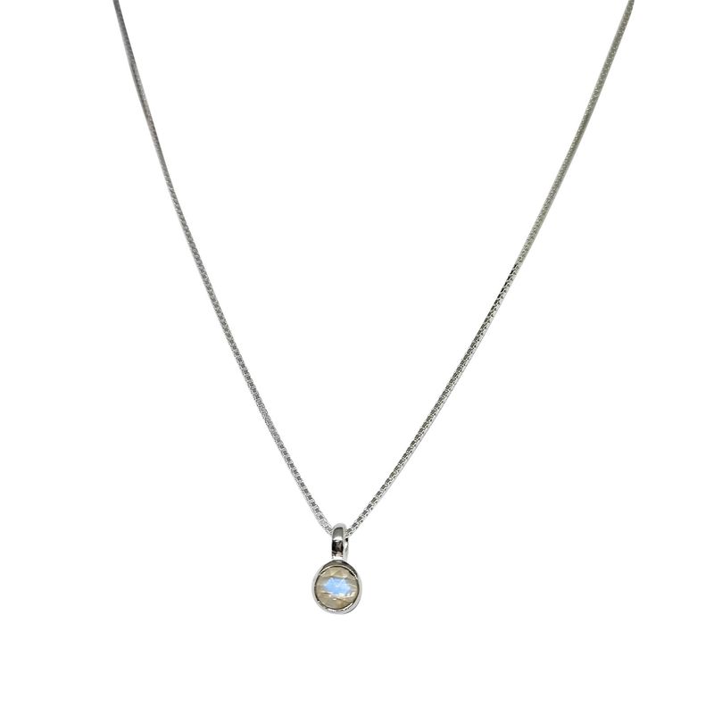 ANDREA COGGIOLA JOYAS - Collar Naisha Piedra Luna Plata Fina 925