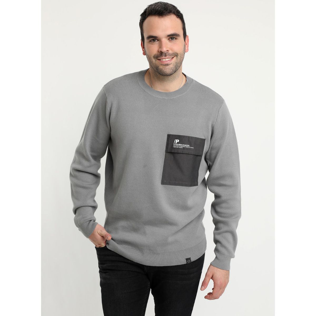 POTROS - Sweater Cuello Redondo Gris POTROS