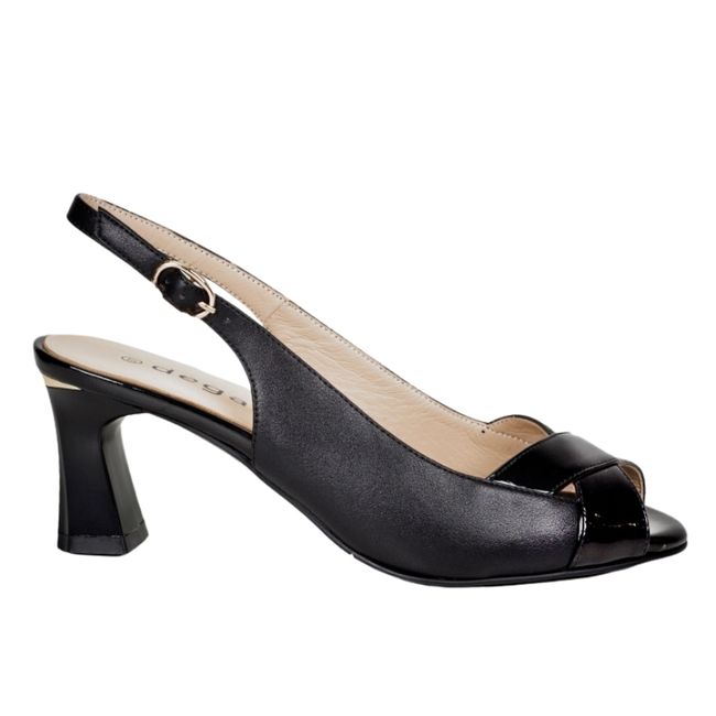 DEGAS - Sandalia Cuero Amaru Negro DEGAS