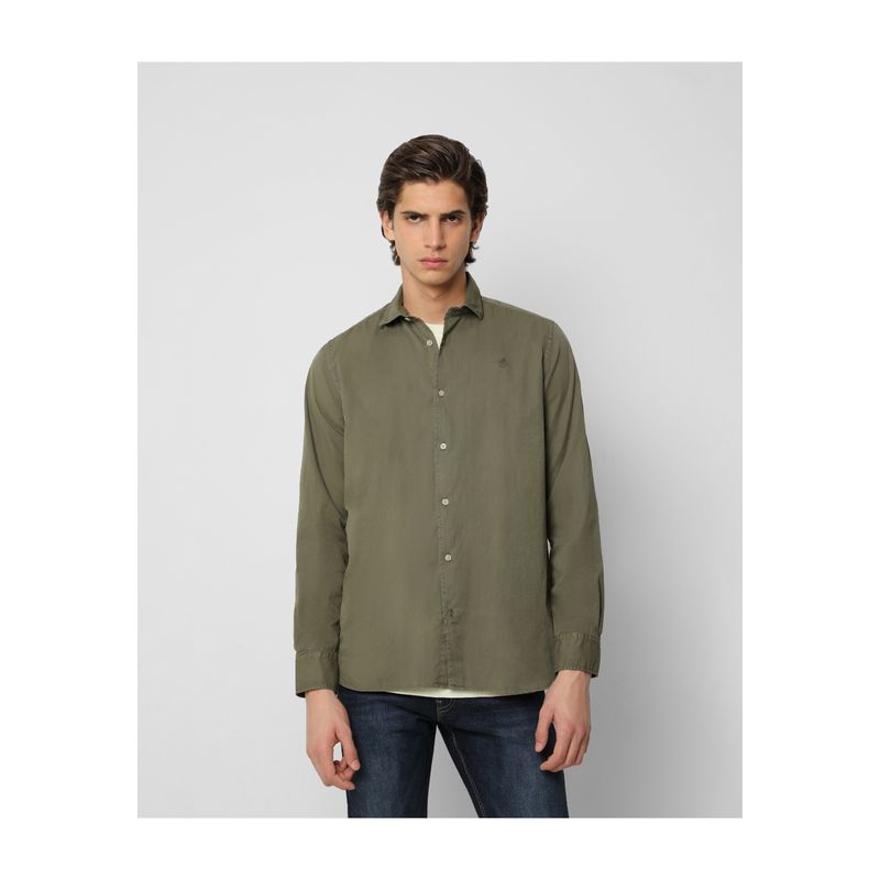 SCALPERS - Camisa Calavera Bordada Tono Green