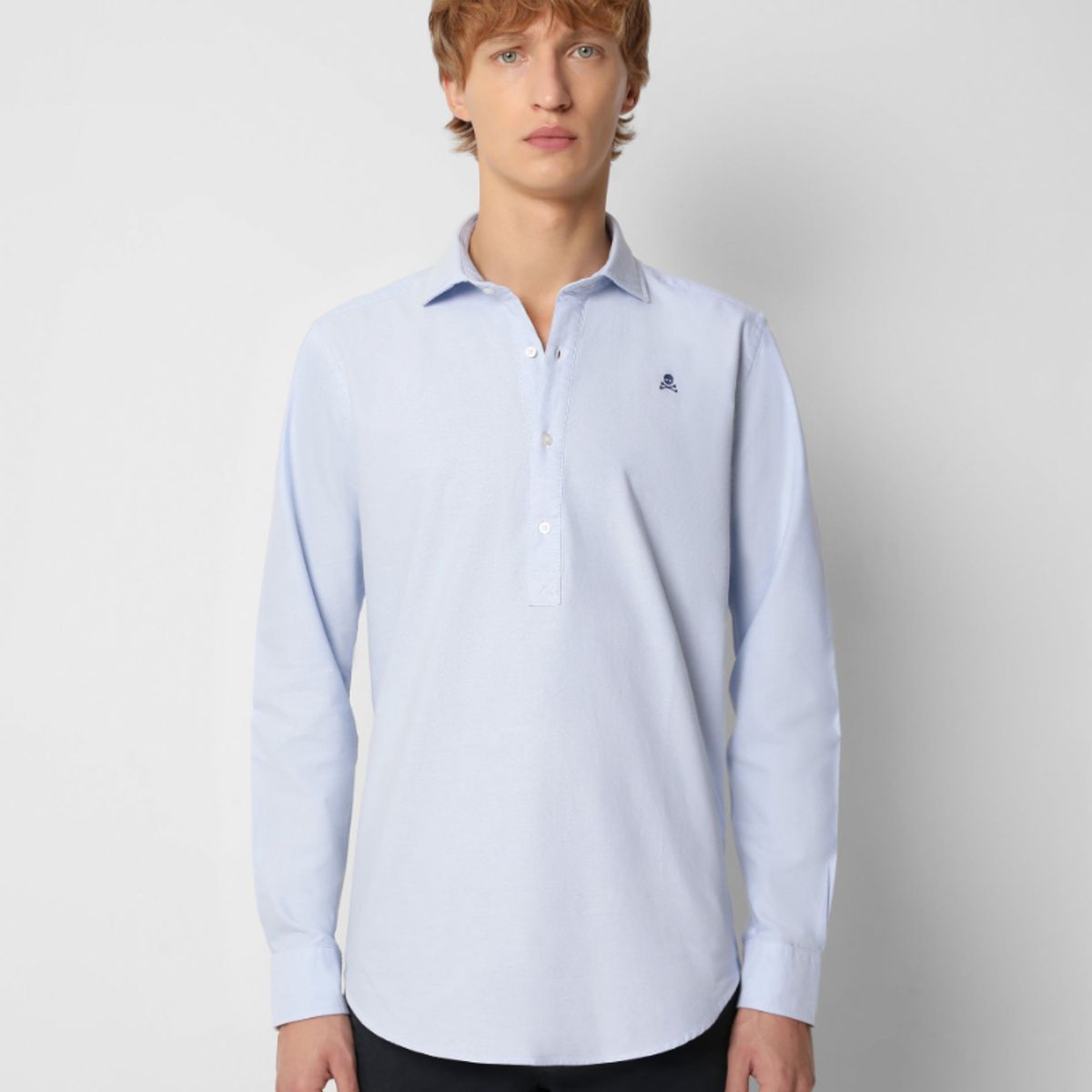 SCALPERS - Camisa Polera Calavera Skyblue