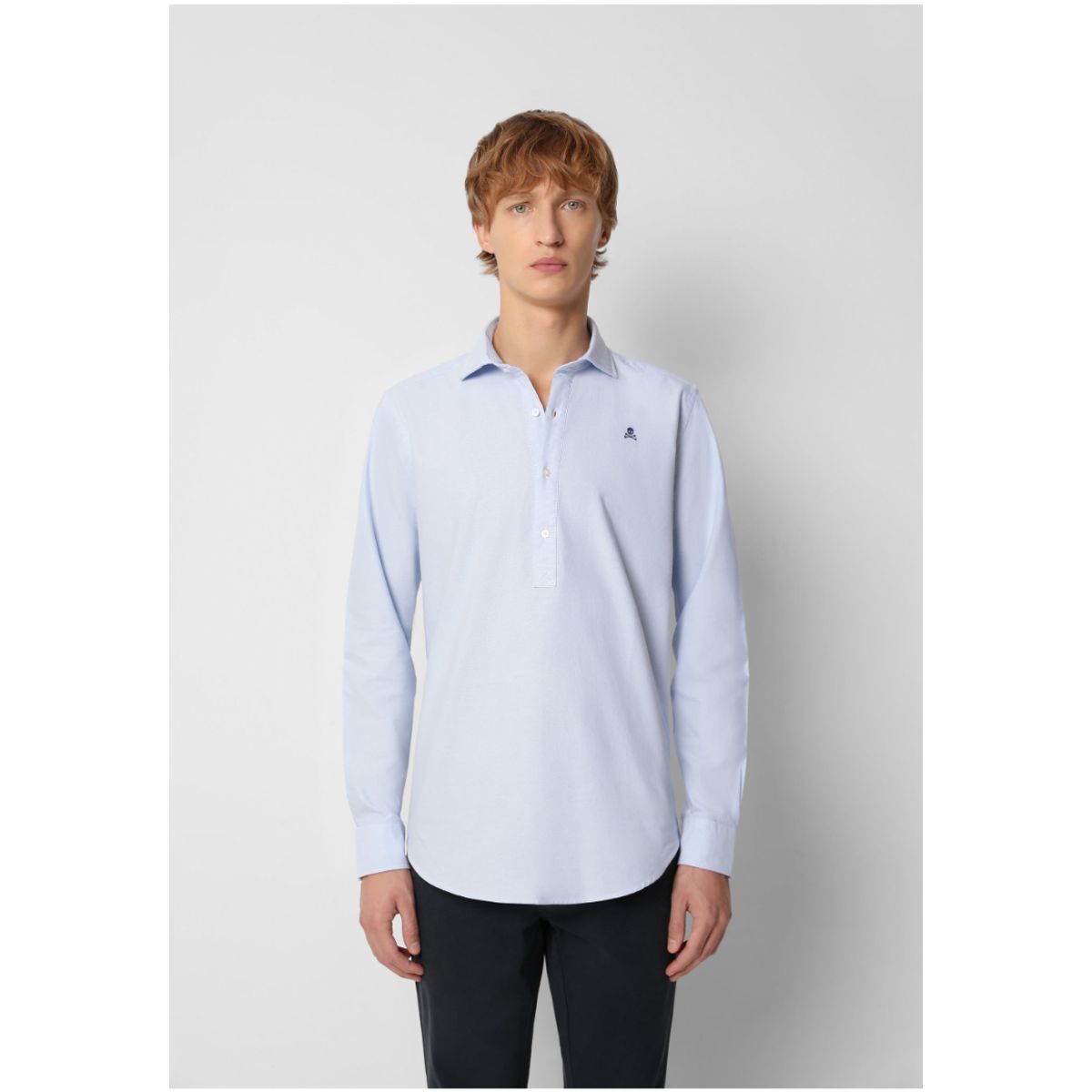 SCALPERS - Camisa Polera Calavera Skyblue