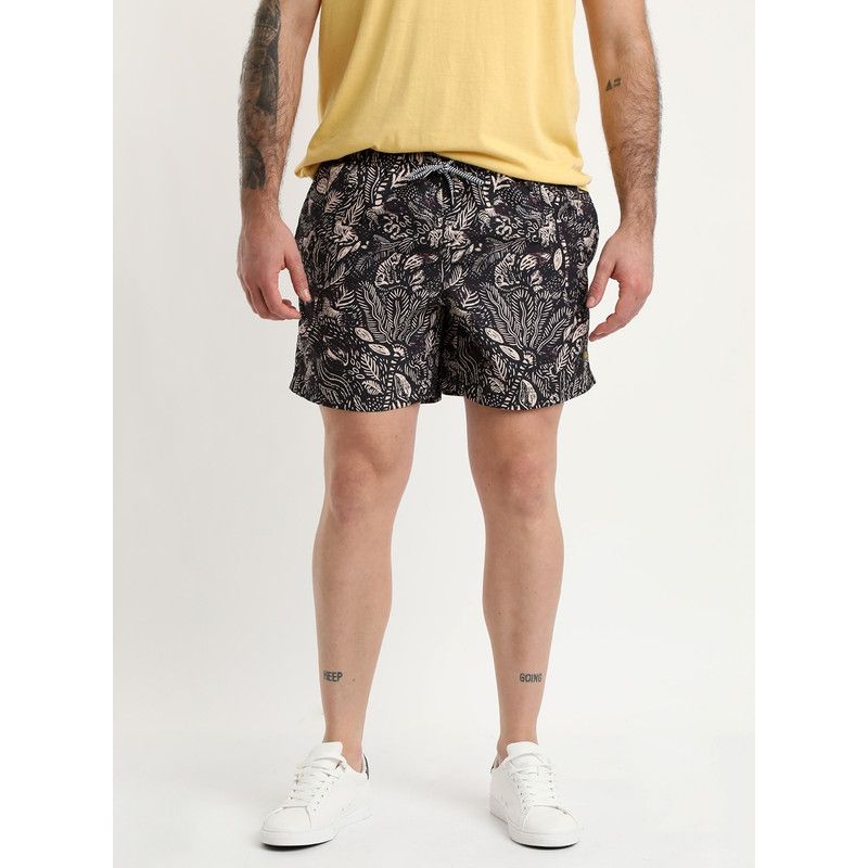 POTROS - Traje De Baño Estampado Negro POTROS