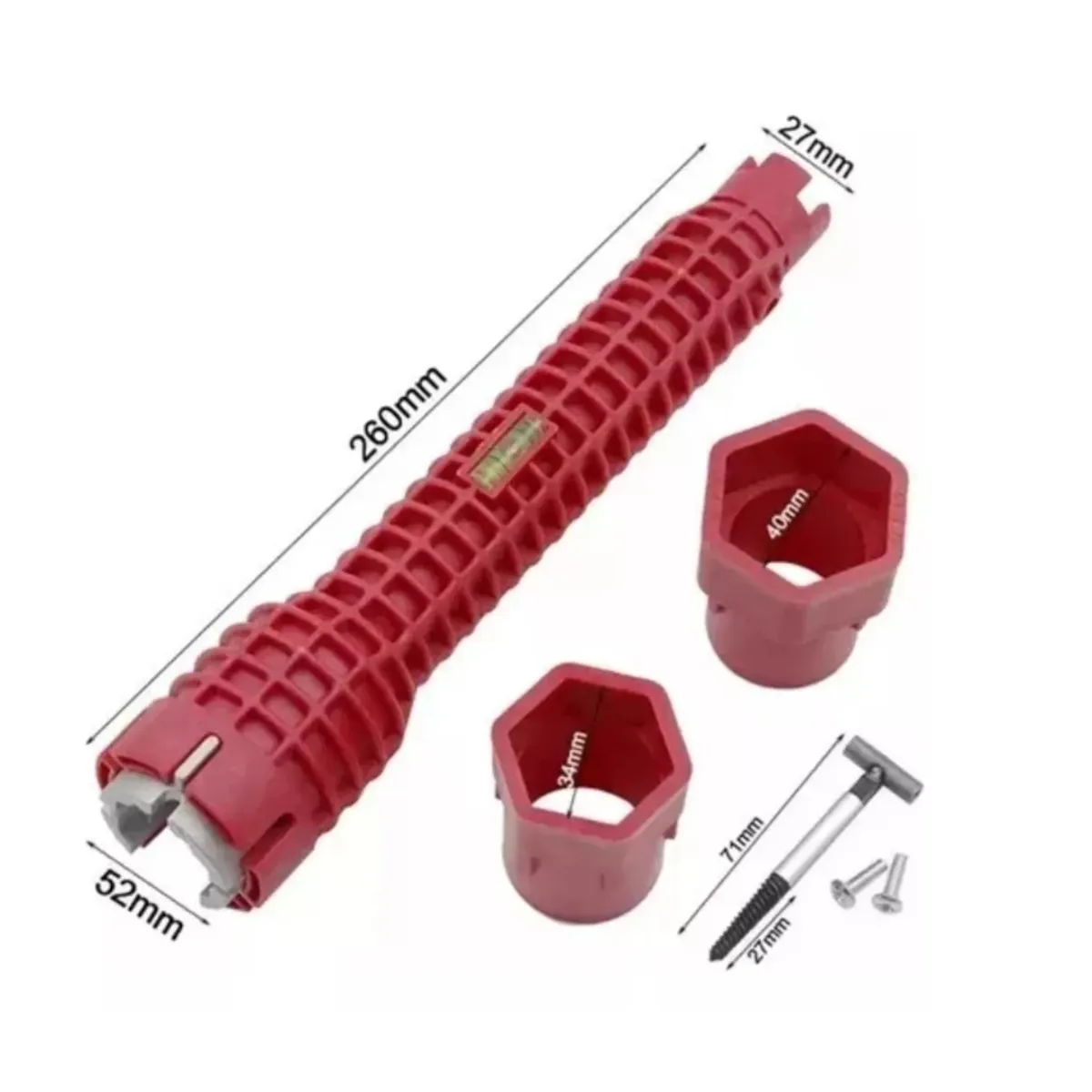 GENERICO - Llave Tubo Multifunsion 8 En 1 Gasfiteria Gasfiter Hexagonal