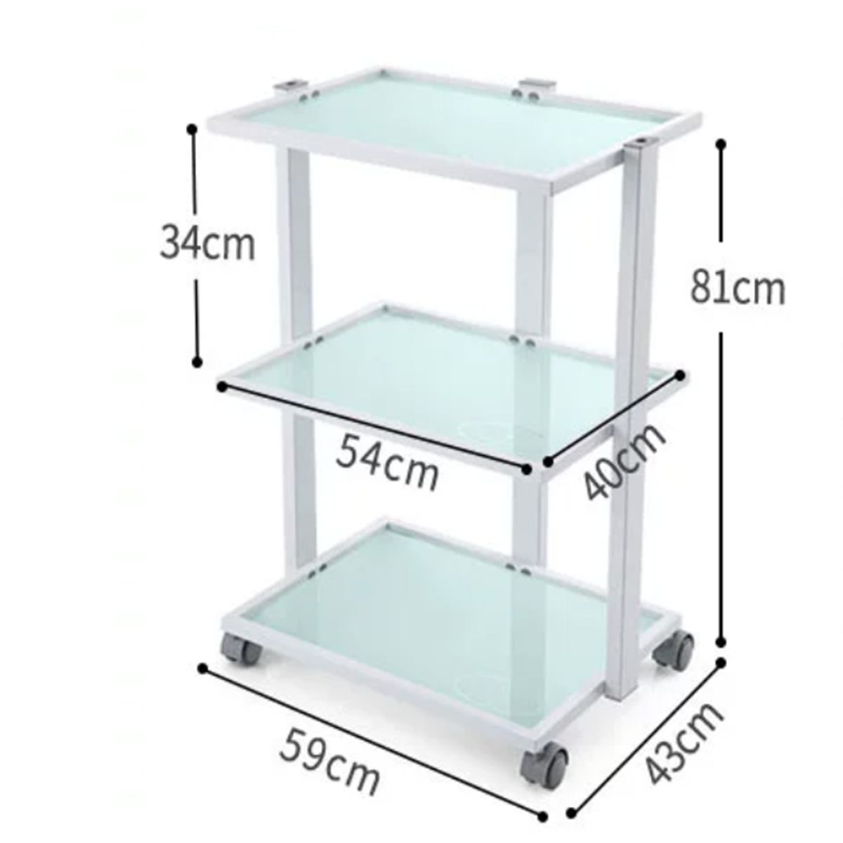 DE TODO Y MAS - Mesa Auxiliar Centro Estética 3 niveles recta