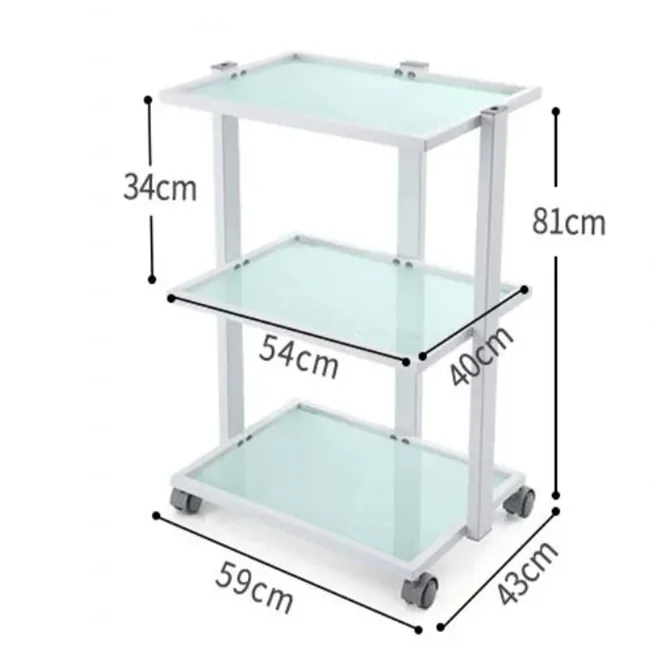 DE TODO Y MAS - Mesa Auxiliar Centro Estética 3 niveles recta
