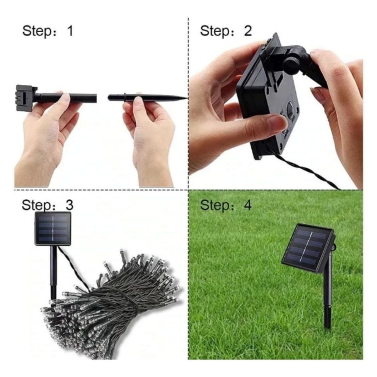 GENERICO - X3 Guirnalda 200 Led Alambre Hada 20m Multicolor Solar