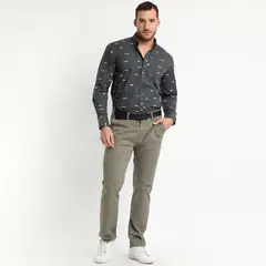 TRUVAL - Camisa Trevira Estampada Azul Marino