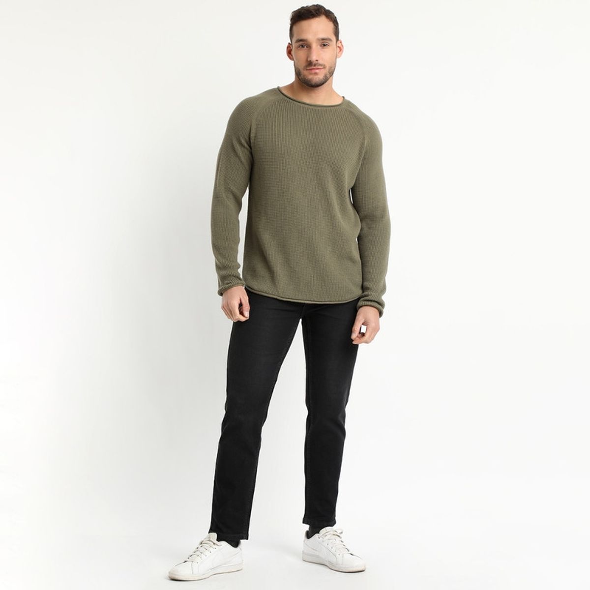 TRUVAL - Sweater Cuello Redondo Khaki claro TRUVAL