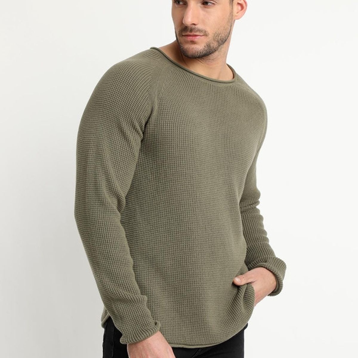 TRUVAL - Sweater Cuello Redondo Khaki claro TRUVAL