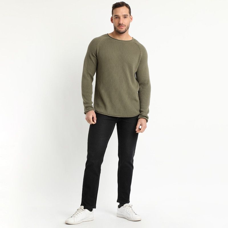 TRUVAL - Sweater Cuello Redondo Khaki claro TRUVAL
