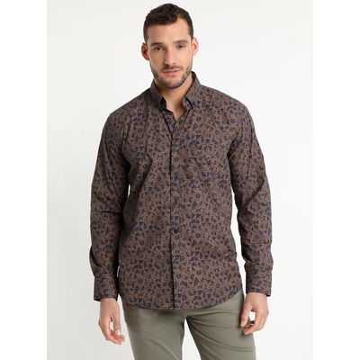 Imagen 2 del producto Camisa Trevira Estampada Café Oscuro
