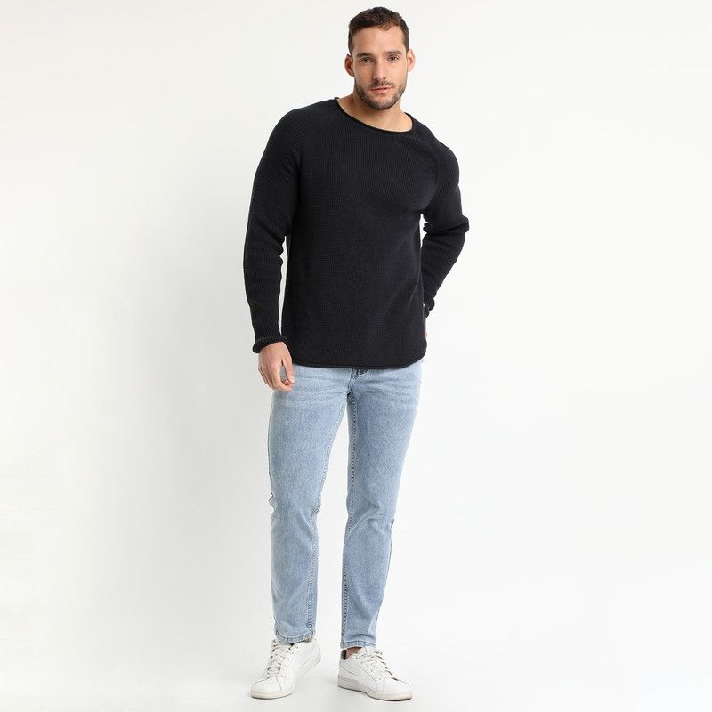 TRUVAL - Sweater Cuello Redondo Gris Medio TRUVAL