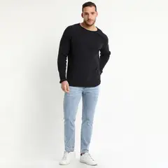 TRUVAL - Sweater Cuello Redondo Gris Medio