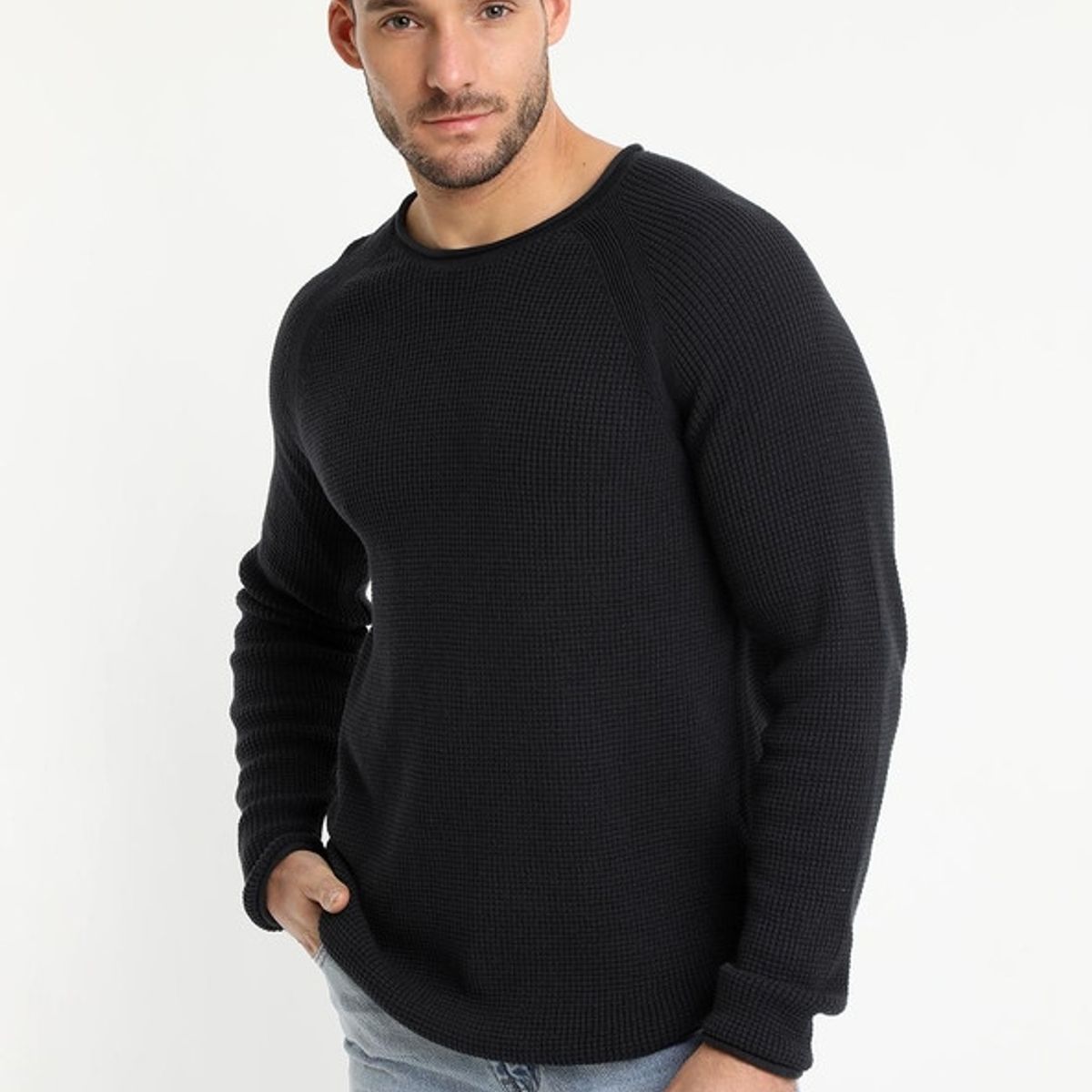 TRUVAL - Sweater Cuello Redondo Gris Medio TRUVAL