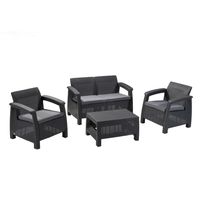 Juego de Terraza Jardin 2 Cuerpos Corfu Grafito - Gris oscuro