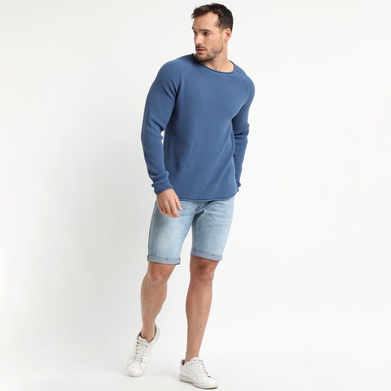 TRUVAL - Sweater Cuello Redondo Azul piedra TRUVAL