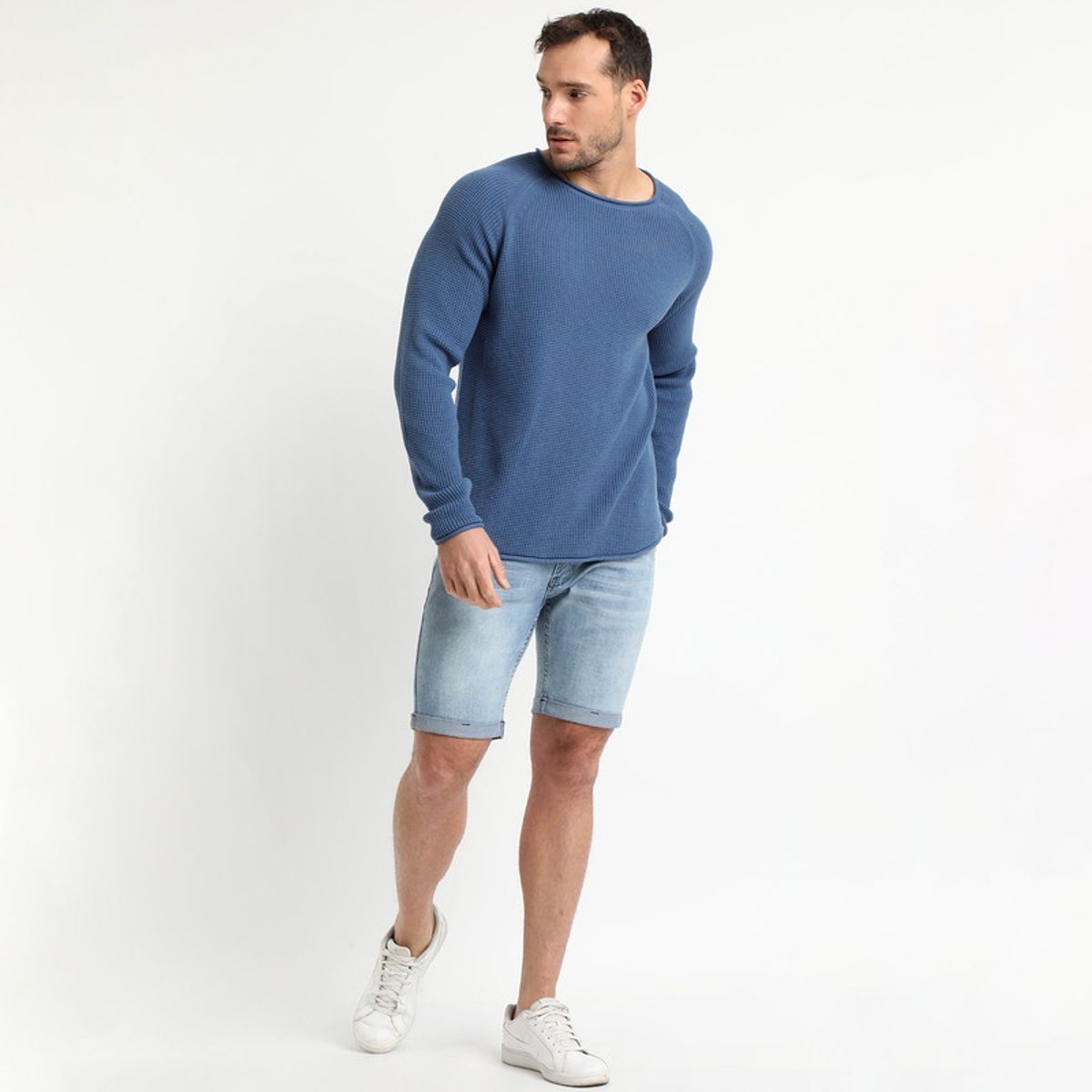 TRUVAL - Sweater Cuello Redondo Azul piedra TRUVAL