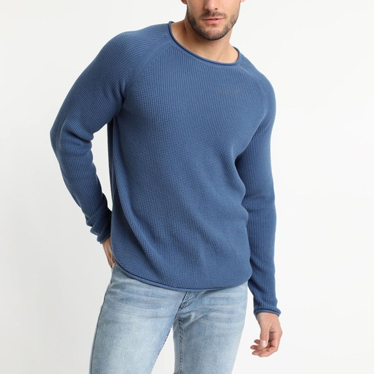 TRUVAL - Sweater Cuello Redondo Azul piedra TRUVAL
