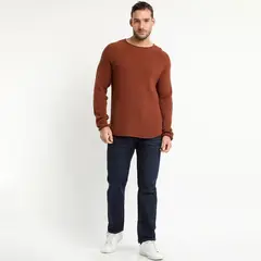 TRUVAL - Sweater Cuello Redondo Ladrillo